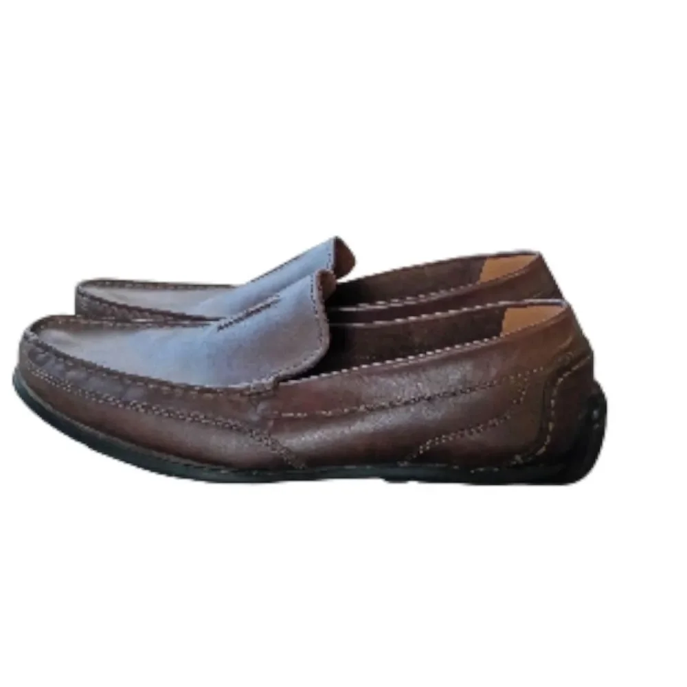 CLARKS MENS DRIVING MOCS MOCCASINS DRIVERS BROWN LEATHER 10.5M